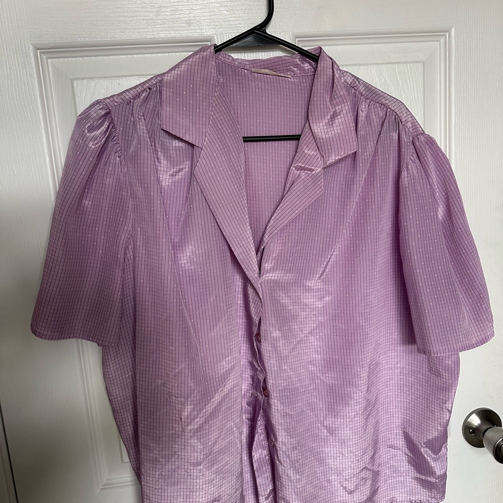 Purple Short Sleeve Blouse